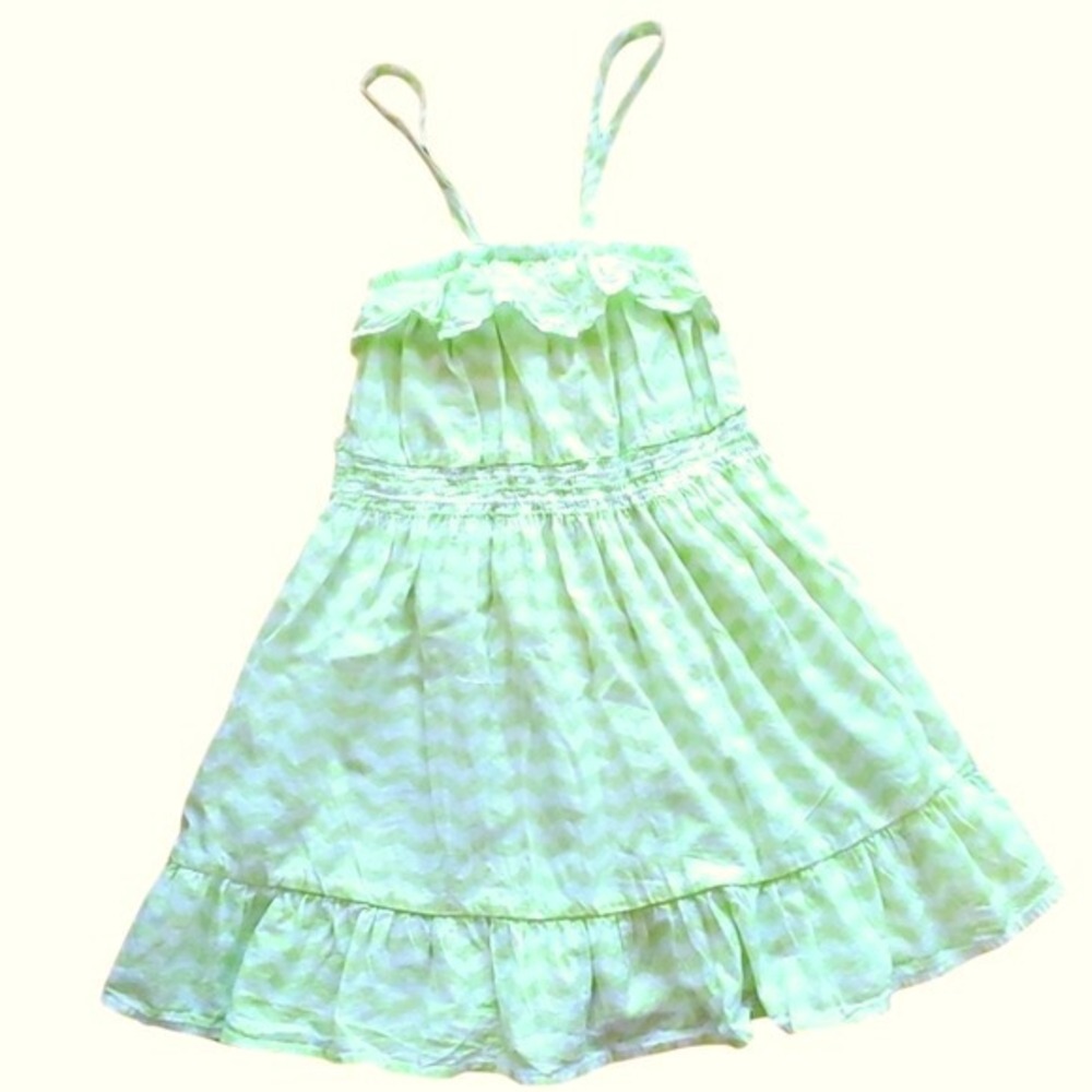 Naartjie Girls Lime Green Chevron Sundress Size 7